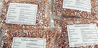 चाँदी सम्पर्क AgCu Bimetal rivets को लागि स्थिर डेलिभरी